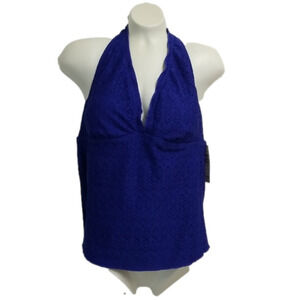 𝅺Jaclyn Smith Tankini Mesh Blue